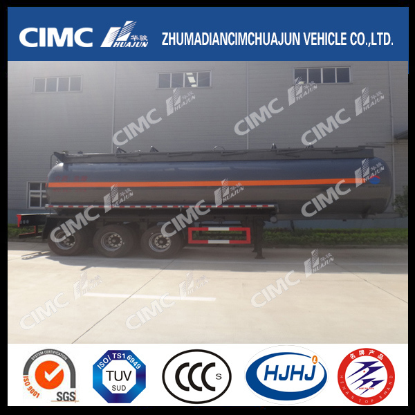 Cimc Huajun 24m3 3 Axle Chemical Liquid Tanker Images 1