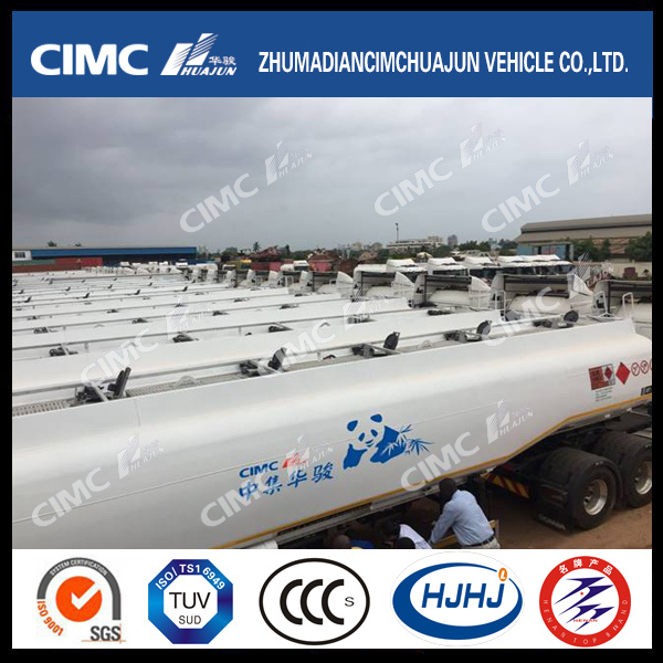 Cimc Huajun High Quality Carbon Steel Fuel/Oil/LPG/Gasoline Tanker Exported 