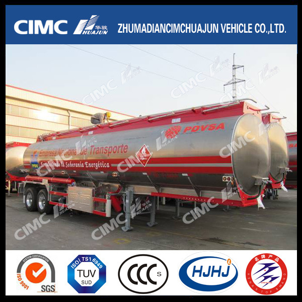 Cimc Huajun 2axle Aluminium Alloy Fuel/Oil/LPG Tanker Exported 