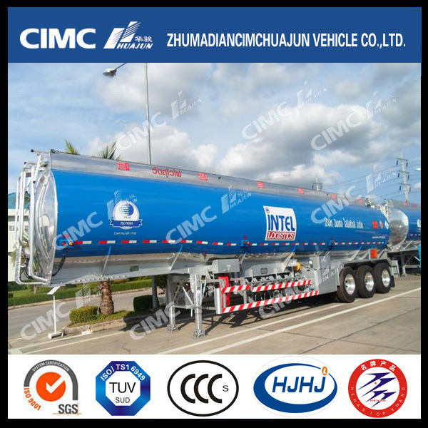 Cimc Huajun 3axle Fuel/Oil/LPG/Gasoline/Diesel Aluminium Alloy Tanker 