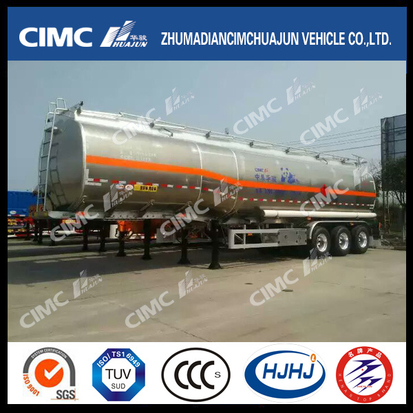 Cimc Huajun 3axle Oval Type Aluminium Alloy Fuel/Oil/LPG/Gasoline Tanker 