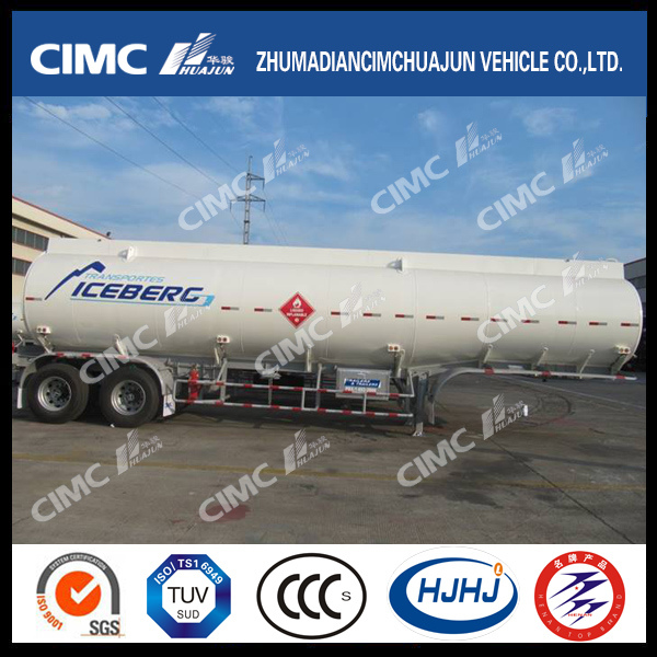 Cimc Huajun 2axle Aluminium Alloy Chemical Liquid Tanker 