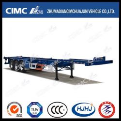 40FT 3axle Single Tire Skeleton Container Semi Trailer with Air Suspension