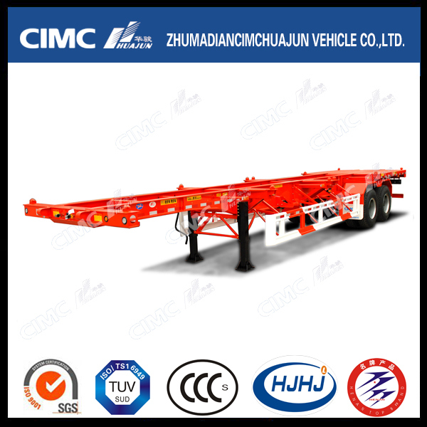 Cimc Huajun 40FT 2axle Skeleton Container Semi-Trailer with Platform Images 1