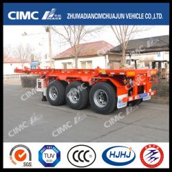 Cimc Huajun 20FT 3axle Rear Platform Skeleton Container Semi Trailer