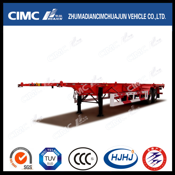 45FT 2axle Skeleton Container Semi Trailer with Platform Images 1