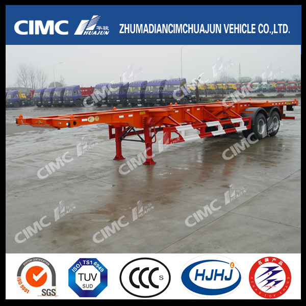 Cimc Huajun 40FT 2axle Skeletal Semi-Trailer with Floor 