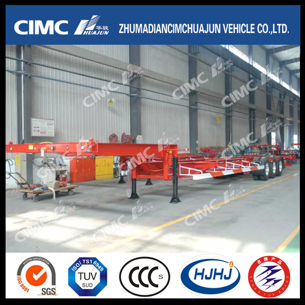 Cimc Huajun 3axle Ultra-Long Big-Gooseneck Skeleton Semi Trailer for Congealer 