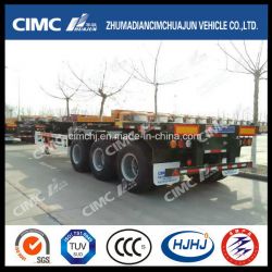 Cimc Huajun Hot Sales Overseas Tri-Axle Single Tyre Skeleton Trailer