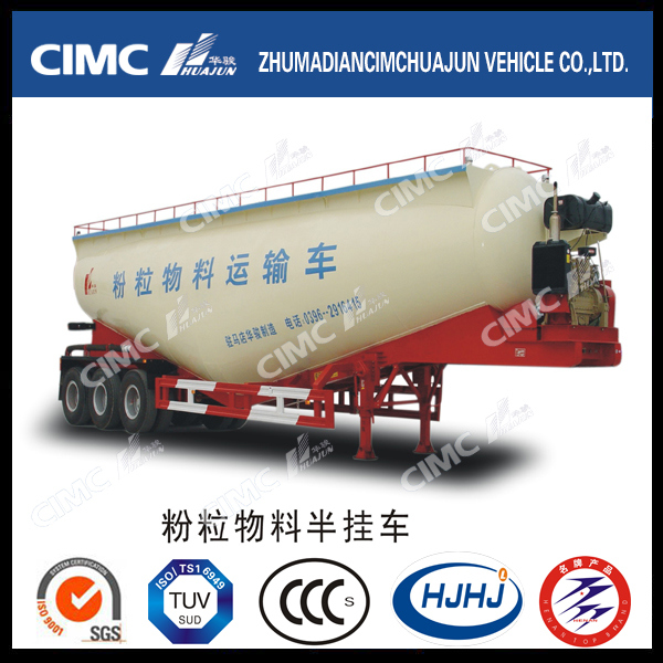 Cimc Huajun 50-70cbm Bulk Cement Tanker with Air Compressor 