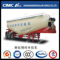 Cimc Huajun 50-70cbm Bulk Cement Tanker with Air Compressor