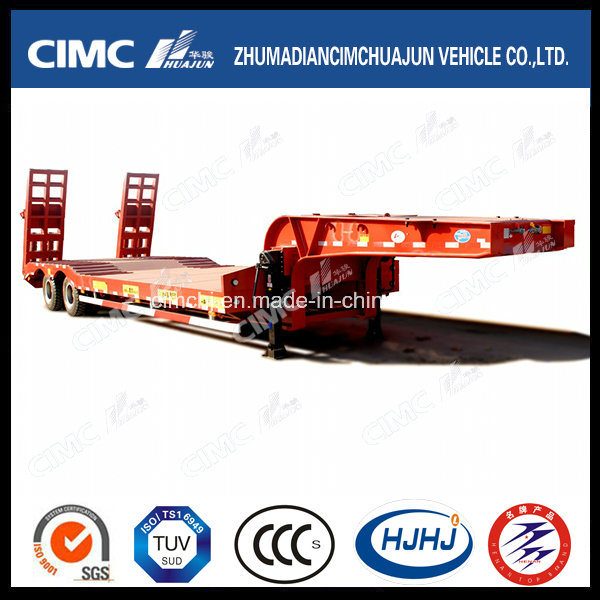 2 Axle Low Bed Semi-Trailer-Concave Beam and with Cover on The Tire 