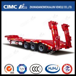 3axle Lowbed Semi-Trailer with Hydraulic Ramp