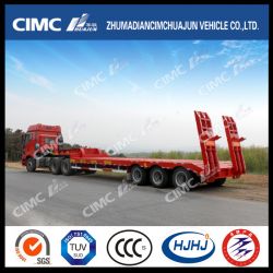 50-70ton Load 3 Axle Cimc Huajun Low Bed Low Boy Semi Trailer Trcuk Tractor Trailer