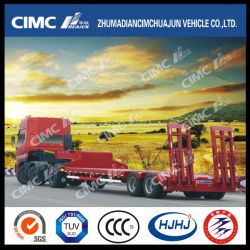 2axle Straight-Beam Low Bed Semi Trailer Without Cover on Tire