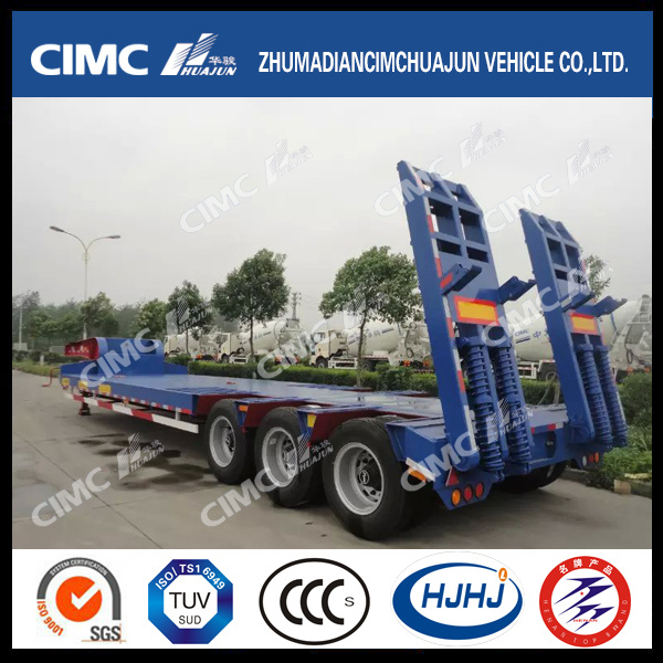 3axle Concave-Beam Low Bed Semi Trailer Without Cover on Tire 
