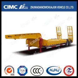 12.5m 2axle Lowbed Semi-Trailer Without Cover on Tire