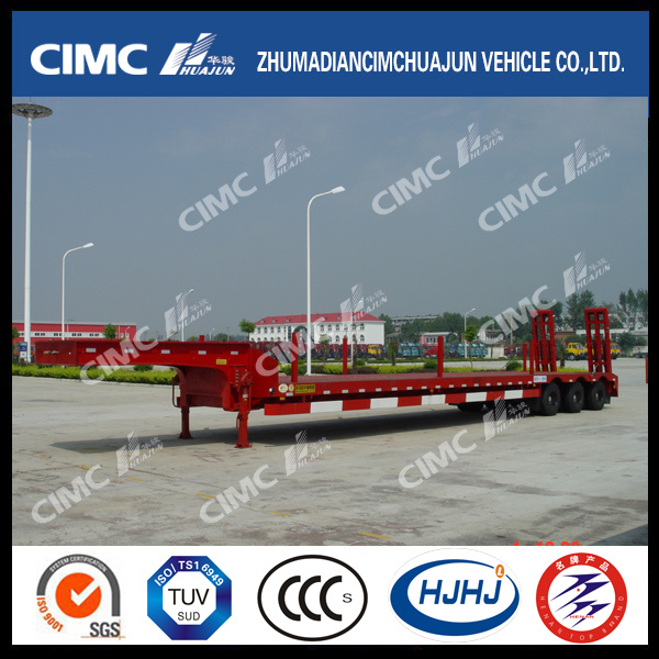 Cimc Huajun 3axle Lowbed Semi-Trailer with Pillars on Both Sides Images 1