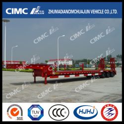 Cimc Huajun 3axle Lowbed Semi-Trailer with Pillars on Both Sides