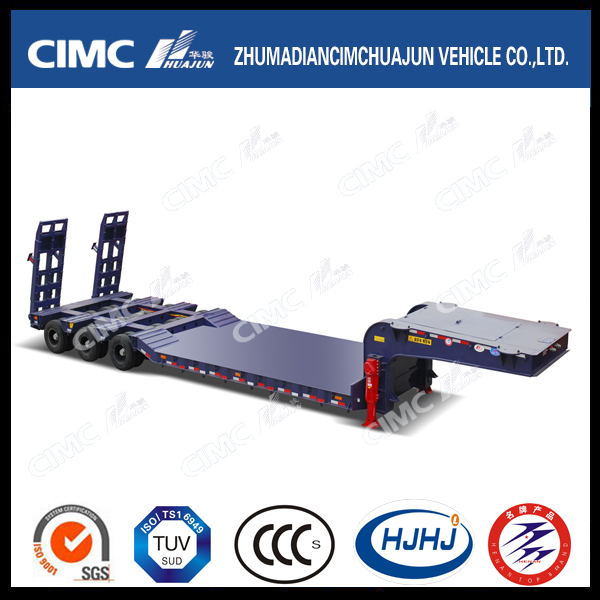 14.5m 2line 4axle Lowbed Semi-Trailer with Concave Beam Images 1