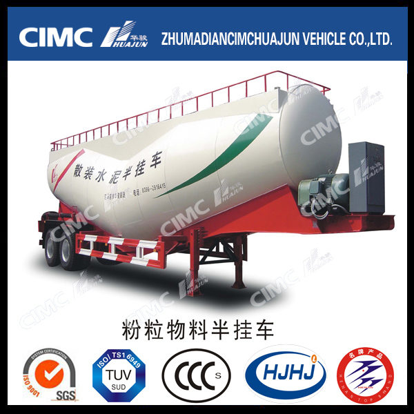 50cbm Cimc Huajun Banana-Type Bulk Cement Tanker with Air Compressor 