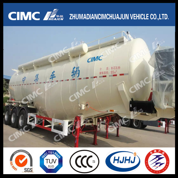 Cimc Huajun 55cbm 3axle Hydrated Lime Powder Tanker 