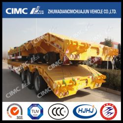 Cimc Huajun Tri-Axle Lowbed Semi Trailer with Bolted Ramp