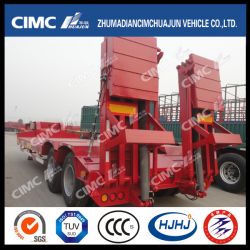 13m 2axle Lowbed Semi-Trailer with Hydraulic Ramp