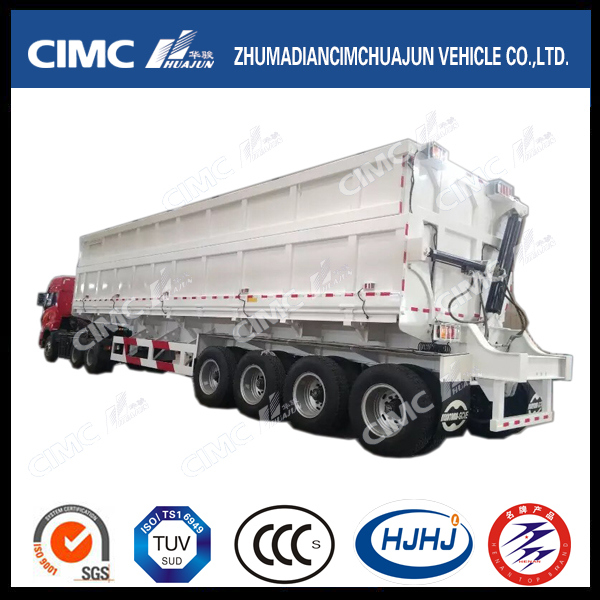 Cimc Huajun 4axle 85cbm Side-Tipping Semi-Trailer for Mining Site 