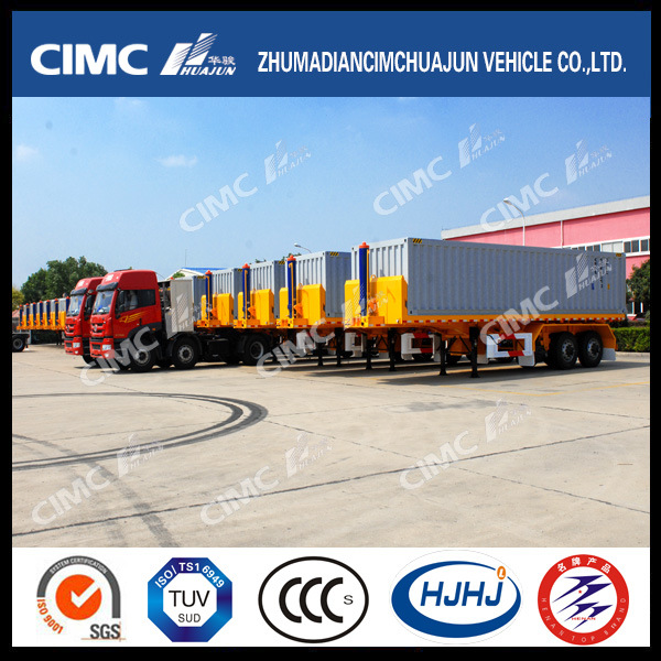Cimc Huajun Flatbed Container Tipping Semi Trailer Exported Images 1