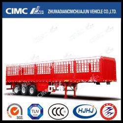 Cimc Huajun Double-Stake Cargo Semi Trailer with Longitudinal Cover Stick