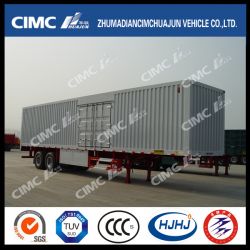 Cimc Huajun 2axle Van Semi Trailer with One Side Door