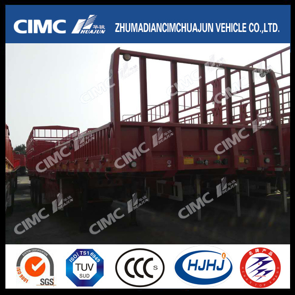 Cimc Huajun 3axle Gooseneck Fence Semi Trailer with Bigger Front Frame 