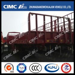 Cimc Huajun 3axle Gooseneck Fence Semi Trailer with Bigger Front Frame