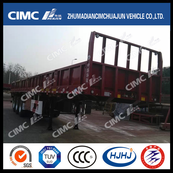 Cimc Huajun 3axle 600mm-Flat-Side-Wall Fence Semi-Trailer 