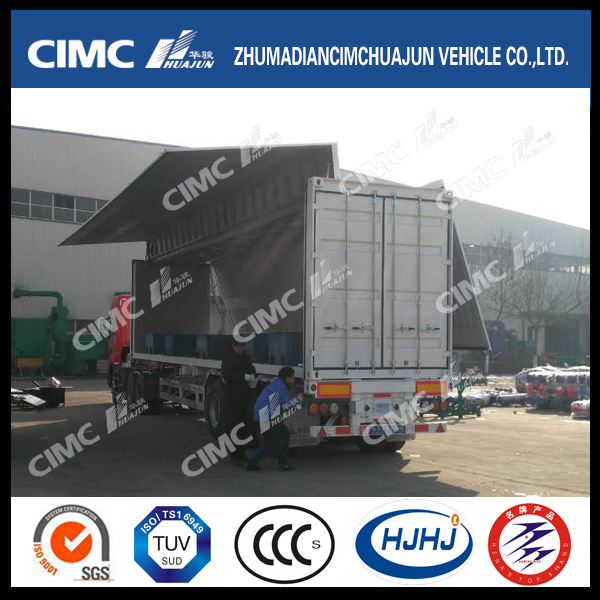 Cimc Huajun Van/Box Semi Trailer with Hydraulic Wingspan 