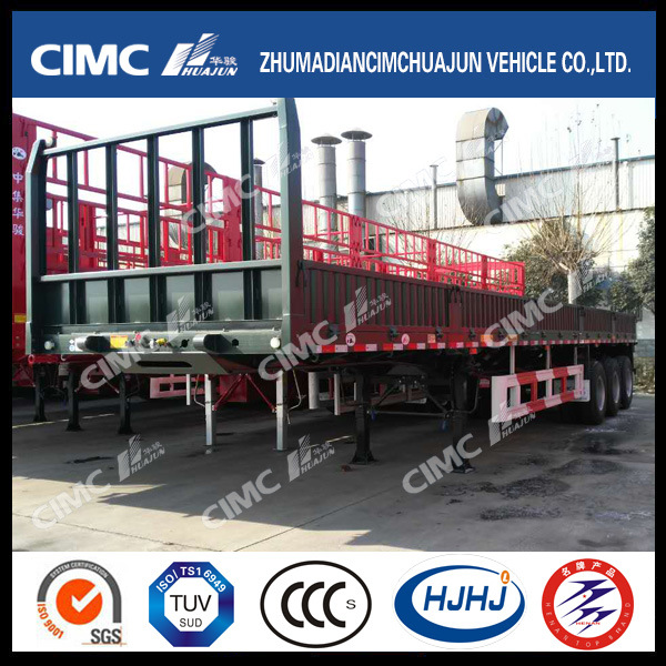 Cimc Huajun 3axle Cargo Fence Trailer with Bigger Front Frame 