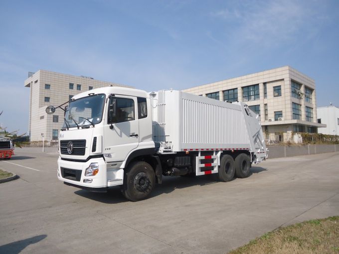 16t Compression Rear Loading Garbage Truck with Stainless Steel Upper Unit Images 1