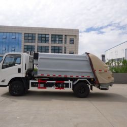 3T Compression Rear Loading Garbage Truck with Stainless Steel Upper Unit
