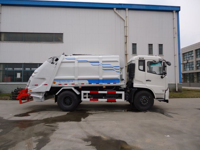 8t Compression Rear Loading Garbage Truck with Stainless Steel Upper Unit 
