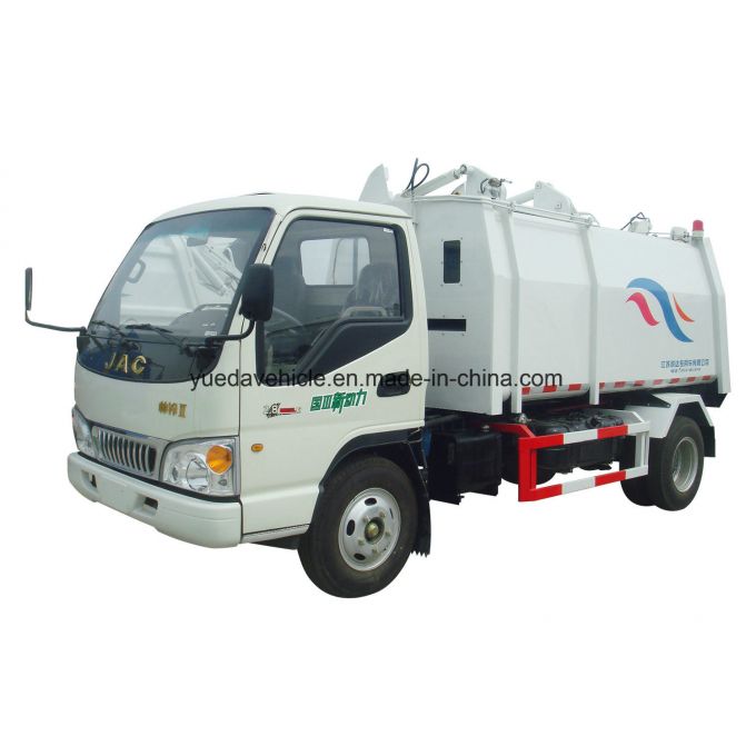 3t Compression Side Loading Garbage Truck with Stainless Steel Upper Unit 