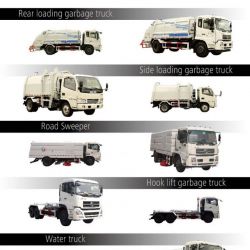 Isuzu, Foton, JAC, Jmc, Dongfeng, Garbage Truck, Solid Waste Compactor Truck, 3t Payload, 5, 6.5m3