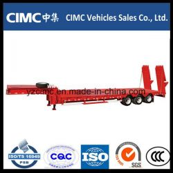 Cimc 3 Axle 70tons Low Bed Semi Trailer with Spring Ramp for Algeria