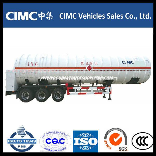 Factory Customized Tri Axle 56m3 LNG Tank with Trailer 