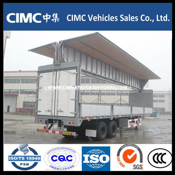 Cimc 2 Axle Enclosed Wing Open Van Trailer for Sale 