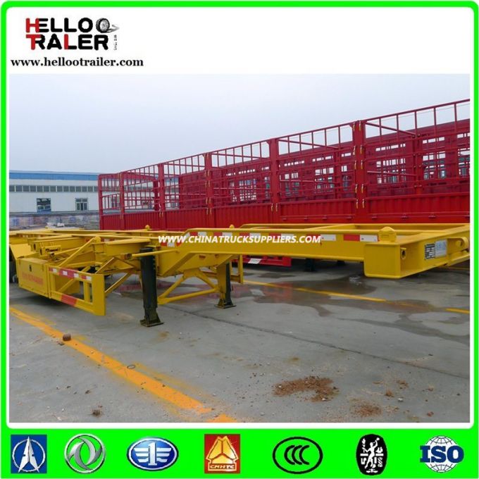 Low Price 45 48 Feet Skeleton Container Chassis Semi Trailer for Sale 