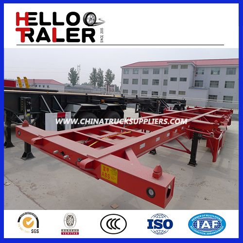 40FT 3 Axles Chassis Trailer with 12 Wheels 