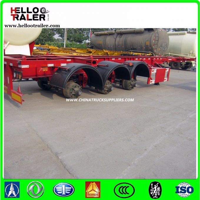 Chinese 45FT 3 Axles Skeleton Trailer Flatbed Semi Trailer 