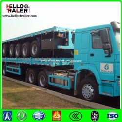 3 Axles Flatbed Tractor Trailer with Twist Locks