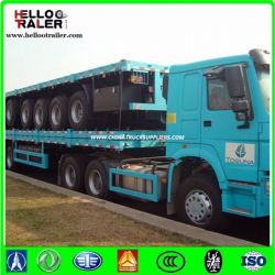 3 Axles Flatbed Tractor Trailer with Twist Locks